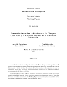 Incertidumbre sobre la Persistencia de Choques