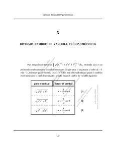 Diversos cambios de variable trigonométricos