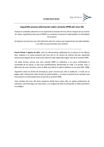 AquaChile precisa informaci&oacute;n sobre variante HPR0 del Virus ISA