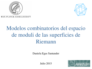 Modelos combinatorios del espacio de moduli de las