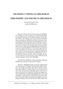 filosofía y poesía en hölderlin philosophy and - e-Spacio
