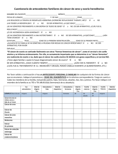 Cuestionario de antecedentes familiares de cáncer de seno y ovario