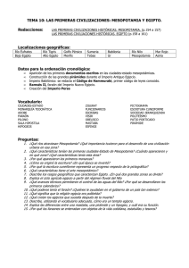 Contenidos Tema 10. LAS PRIMERAS CIVILIZACIONES HISTÓRICAS
