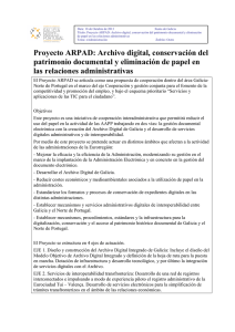 Proyecto ARPAD: Archivo digital, conservación del - GNP-AECT