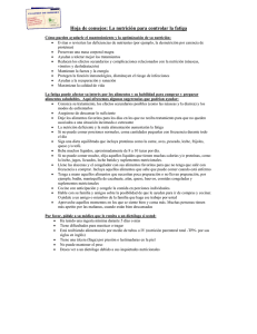7-Tip Sheet- Nutrition Guidelines for Fatigue Spanish