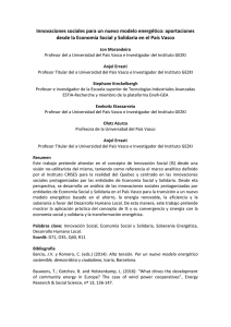 Innovaciones sociales para un nuevo modelo energético