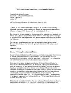 México: Gobierno Autoritario, Ciudadanía Incompleta.