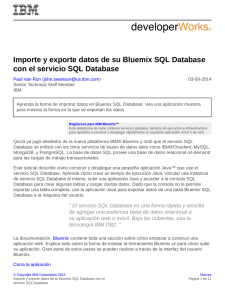 Importe y exporte datos de su Bluemix SQL