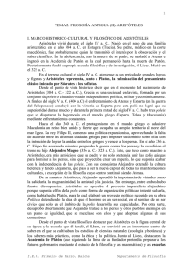 TEMA 2. FILOSOFÍA ANTIGUA (II). ARISTÓTELES I. MARCO