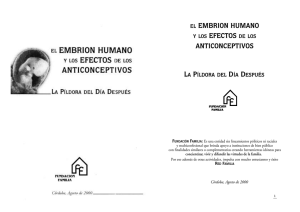 el embrion humano y los efectos de los anticonceptivos