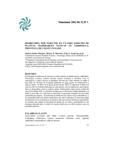 Diversidad de insectos en cuatros especies de plantas maderables