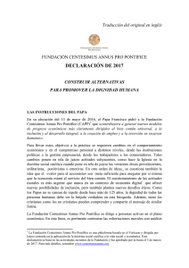 declaración de 2017 - Fondazione Centesimus Annus