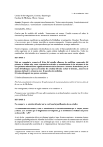 27 de octubre de 2016 Unidad de Investigación, Ciencia y