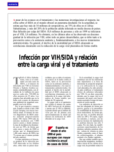 Infección por VIH/SIDA y relación entre la carga viral y el tratamiento