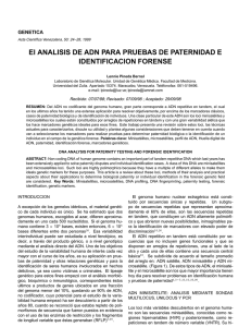 El ANALISIS DE ADN PARA PRUEBAS DE PATERNIDAD E