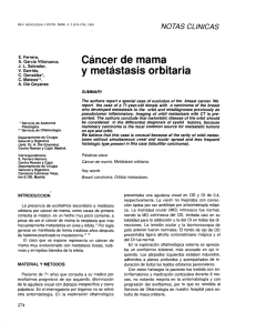 Cáncer de mama y metástasis orbitaria