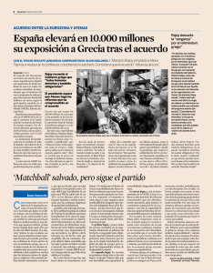 España elevará en 10.000 millones su exposición a Grecia tras el