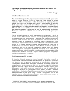 La Economía social y solidaria como estrategia de