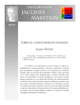 SOBRE EL CONOCIMIENTO HUMANO Jacques Maritain