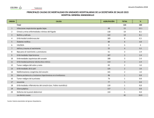 principales causas de mortalidad en unidades hospitalarias de la