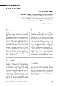 Cáncer y trombosis.