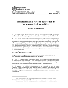 Erradicación de la viruela: destrucción de las reservas de virus