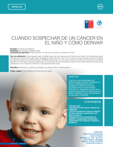 CU&Aacute;NDO SOSPECHAR DE UN C&Aacute;NCER EN EL NI&Ntilde;O Y C&Oacute;MO