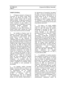 VISI&Oacute;N GENERAL 1. El r&eacute;gimen comercial y el