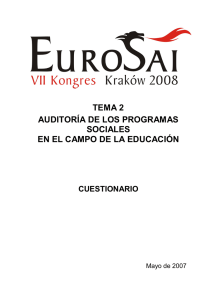 tema 2 auditoría de los programas sociales en el campo de la