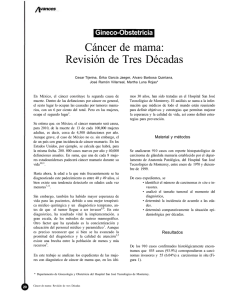 Cáncer de mama: Revisión de Tres Décadas