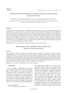 Determinación del Azadiractina de los aceites esenciales del árbol