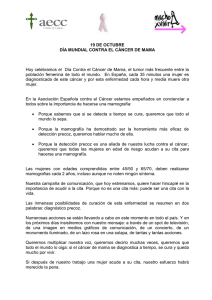 Con motivo del Día Mundial contra el Cáncer de mama
