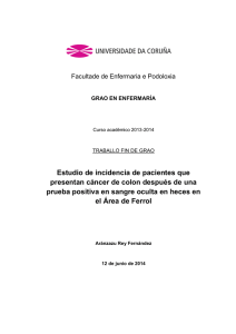 Estudio de incidencia de pacientes que presentan cáncer