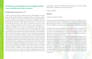 Día Viernes 30 de noviembre: Creo en la Iglesia católica como