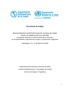 Recomendaciones preliminares para los servicios de sangre
