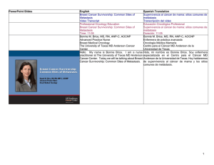 1 PowerPoint Slides English Spanish Translation Breast Cancer