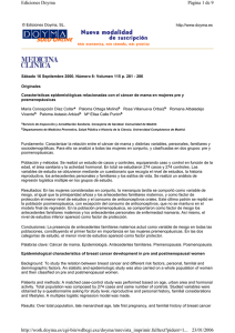 Características epidemiológicas relacionadas con el cáncer de