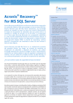 Acronis® Recovery™ For MS SQL Server