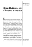 Algunas dilucidaciones sobre el krausismo en José Martí E