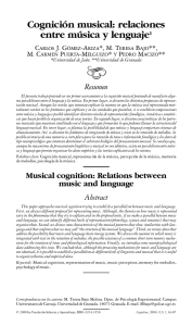 Cognicion musical: relaciones entre musica y lenguaje