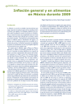 Inflación general y en alimentos en México durante 2009