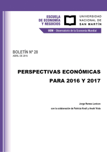 perspectivas económicas para 2016 y 2017