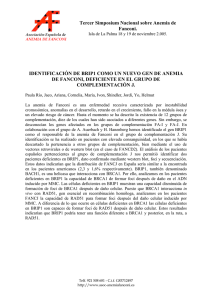 Identificación de BRIP1 como un nuevo gen de anemia de Fanconi.