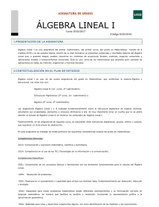 álgebra lineal i - Librería Dykinson