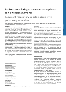 Papilomatosis laríngea recurrente complicada con extensión