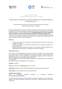 Conceptos generales sobre c&aacute;ncer colorrectal INTRODUCCI&Oacute;N A