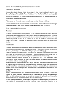 Cáncer de mama bilateral y sincrónica en el sexo masculino