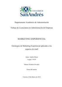 MARKETING EXPERIENCIAL - Repositorio Digital San Andrés