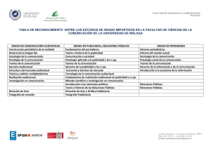 TABLA DE RECONOCIMIENTO ENTRE LOS ESTUDIOS DE