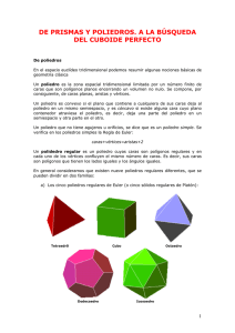 de prismas y poliedros. a la búsqueda del cuboide perfecto